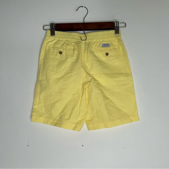 NWT Janie and Jack Pale Yellow Bermuda Shorts Size 8 Linen Cotton Blend - Picture 2 of 11
